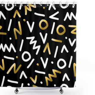 Personality  Abstract Retro Seamless Pattern In Gold Color  Shower Curtains