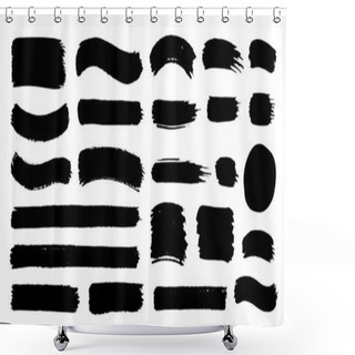 Personality  Set Of Black Paint, Ink Brush Strokes, Boxes, Frames, Lines Smudges Shower Curtains