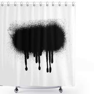 Personality  Vector Black And White Ink Splash, Blot And Brush Stroke Grunge Textured Element For Design Background. Shower Curtains