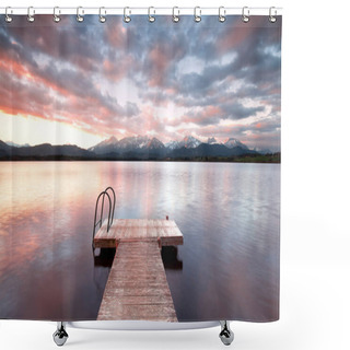 Personality  Steg By The Lake In The Alps Shower Curtains