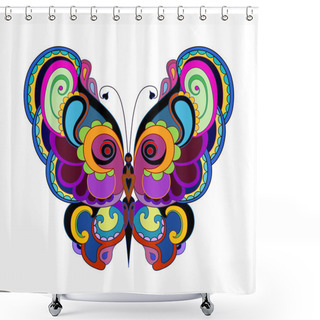 Personality  Decoration Bright Butterfly Shower Curtains