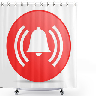 Personality  Alarm Red Circle Web Glossy Icon Shower Curtains
