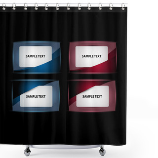 Personality  Vector Set Of Colored Glowing Buttons Shower Curtains