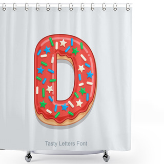 Personality  Delicious Alphabet. Vector Illustration. Letter D Shower Curtains