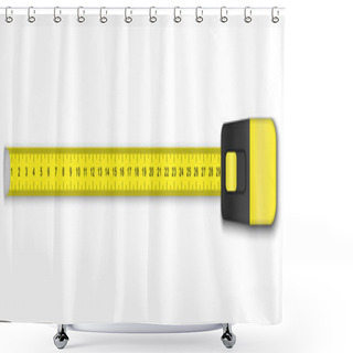 Personality  Measuring Ruler Tape For Tool Roulette On White Background Shower Curtains