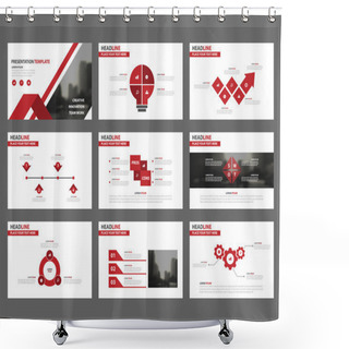 Personality  Red Abstract Presentation Templates, Infographic Elements Template Flat Design Set For Annual Report Brochure Flyer Leaflet Marketing Advertising Banner Template Shower Curtains
