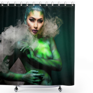 Personality  Imitation Snakeskin Woman Shower Curtains