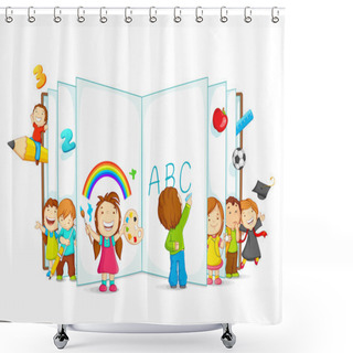 Personality  Kid Reading Open Book Shower Curtains