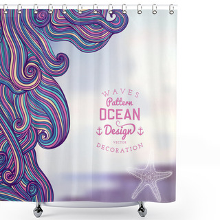Personality  Abstract Invitation Card  Abstract Wave. Shower Curtains