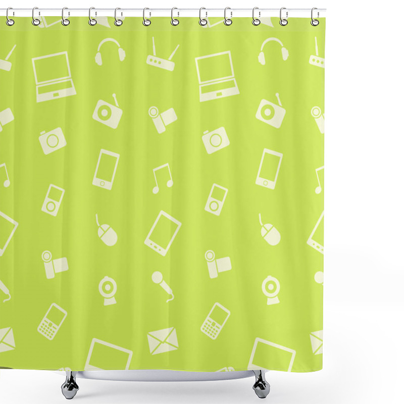 Personality  Vector electronics gadget seamless pattern. shower curtains