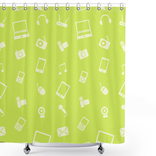 Personality  Vector Electronics Gadget Seamless Pattern. Shower Curtains