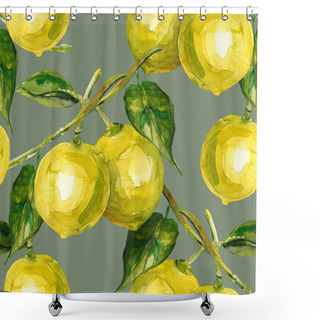 Personality  Lemon Seamless Patten Shower Curtains