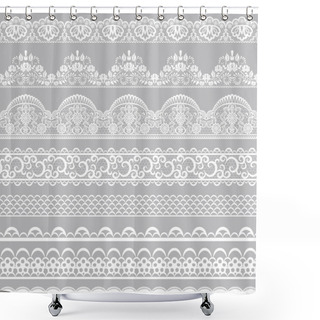 Personality  Lace Borders Shower Curtains