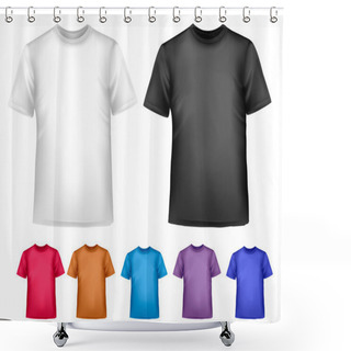 Personality  Black And White And Color Men Polo T-shirts. Design Template. Ve Shower Curtains