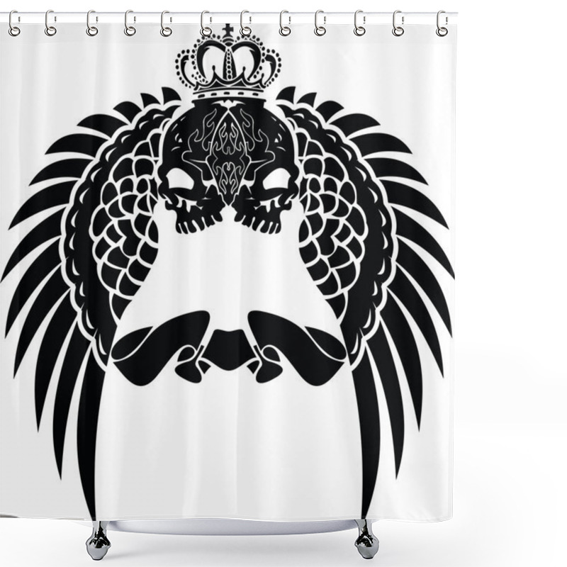 Personality  One Color Crown Skull Wings Shower Curtains