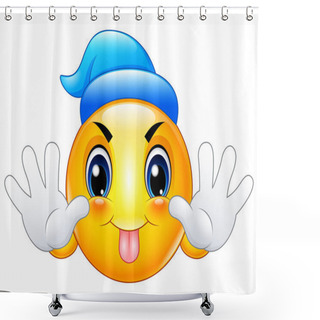 Personality  Cartoon Emoticon Sticking Out His Tongue Shower Curtains