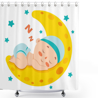 Personality  Cartoon Drawing Of A  Newborn Baby Character Shower Curtains