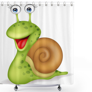 Personality  Funny Snail Cartoon Shower Curtains