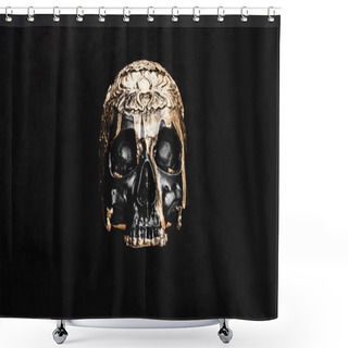 Personality  Top View Of Occult Voodoo Skull On Black Shower Curtains