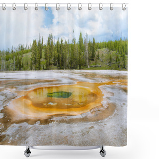 Personality  Chromatic Pool Of The Upper Geyser Basin In  Yellowstone Nationa Shower Curtains