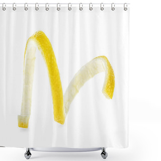 Personality  Lemon Peel Or Lemon Twist On White Background Shower Curtains