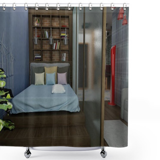 Personality  Modern Small Bedroom Shower Curtains