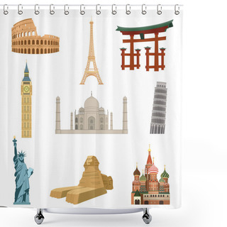 Personality  World Famous Landmarks Shower Curtains