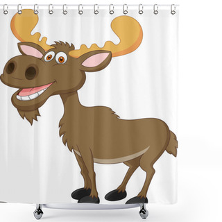 Personality  Funny Moose Cartoon Shower Curtains