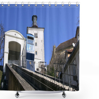 Personality  Funicular And Kula Lotrscak In Zagreb Shower Curtains