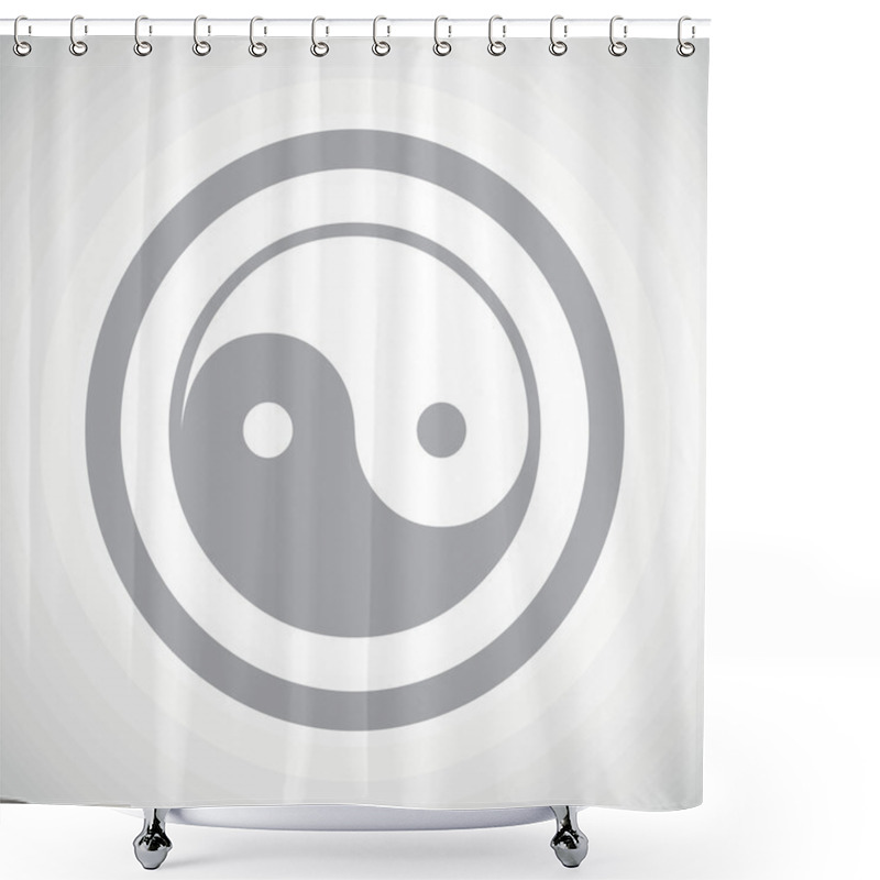 Personality  Grey Ying Yang Sign Icon Shower Curtains