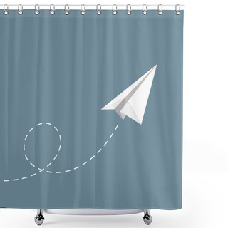 Personality  Vector Illustration Of Paper Plane Shower Curtains