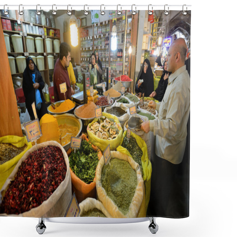 Personality  Man Trades Traditional Iranian Food And Spices Shower Curtains