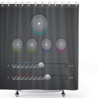 Personality  Vector Web Audio Players Shower Curtains