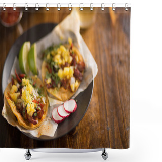 Personality  Mexican Street Tacos With Beer Shower Curtains