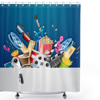 Personality  Cinema Background Shower Curtains