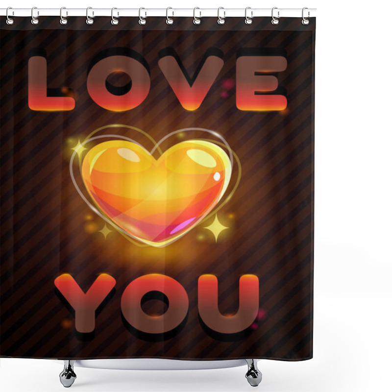 Personality  I Love You. Love Poster For Valentines Day Shower Curtains