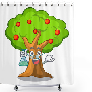 Personality  Professor Apple Tree Full Of Isolated Mascot Vector Illustration Shower Curtains