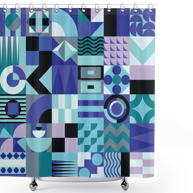 Personality  Geometric mosaic seamless pattern shower curtains