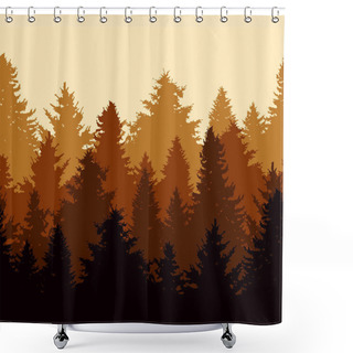 Personality  Fir Trees Seamless Pattern Shower Curtains