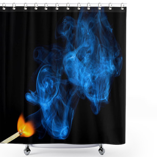 Personality  Burning Match Isolated On Black Background Shower Curtains