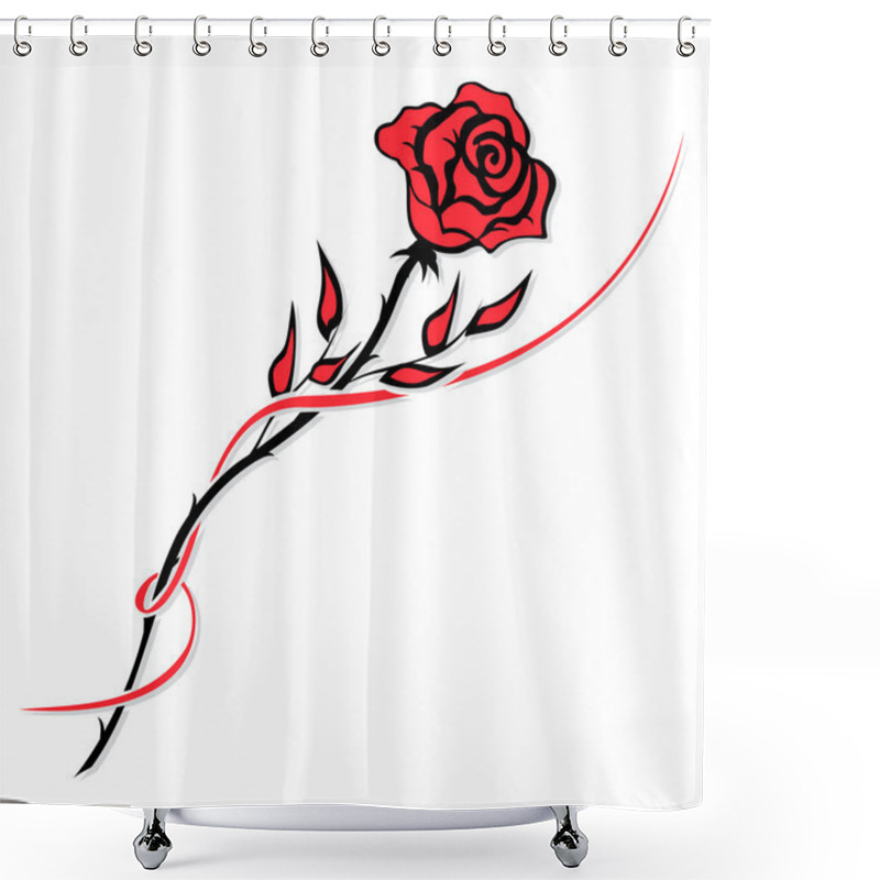 Personality  Red rose shower curtains