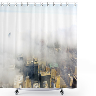 Personality  Chicago Aerial View With Cloudy Sky Shower Curtains