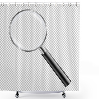 Personality  Black Magnifying Glass Shower Curtains