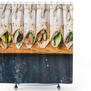Personality  Tortilla Wraps With Different Fillings  Shower Curtains