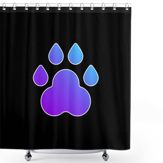 Personality  Animal Track Blue Gradient Vector Icon Shower Curtains
