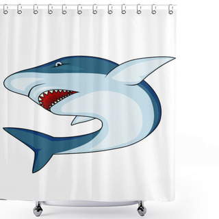 Personality  Angry Shark Shower Curtains