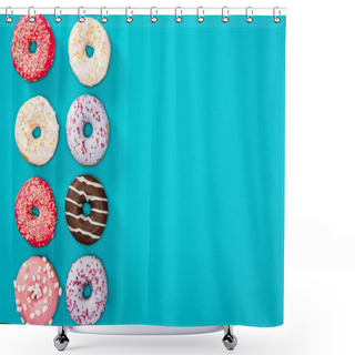 Personality  Several Donuts With Various Glaze  Shower Curtains