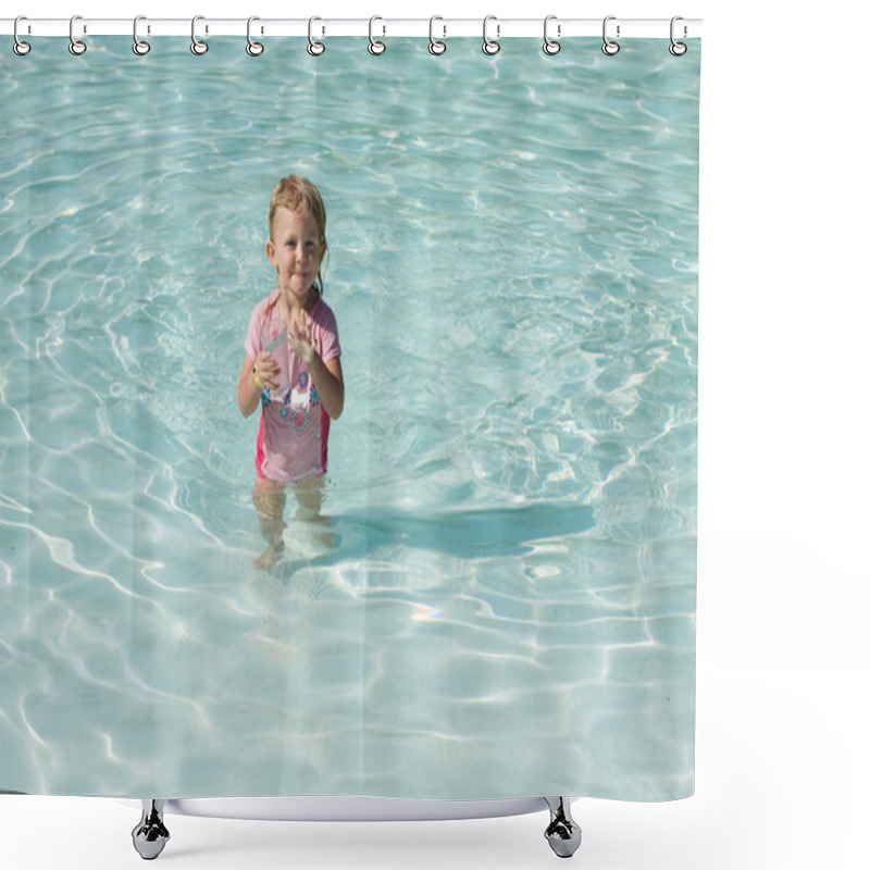 Personality  Toddler Girl Playing Shower Curtains