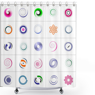 Personality  Design Elements Set. Abstract Color Icons.  Shower Curtains