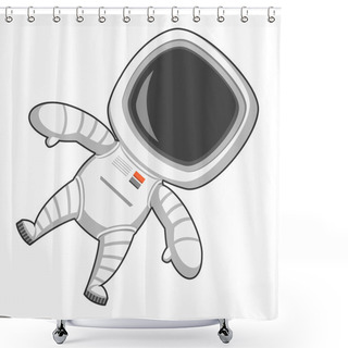 Personality  Astronaut In Zero Gravity Shower Curtains